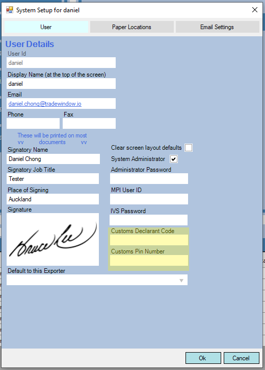 4. [User Data Application] User Account Details TradeWindow Prodoc